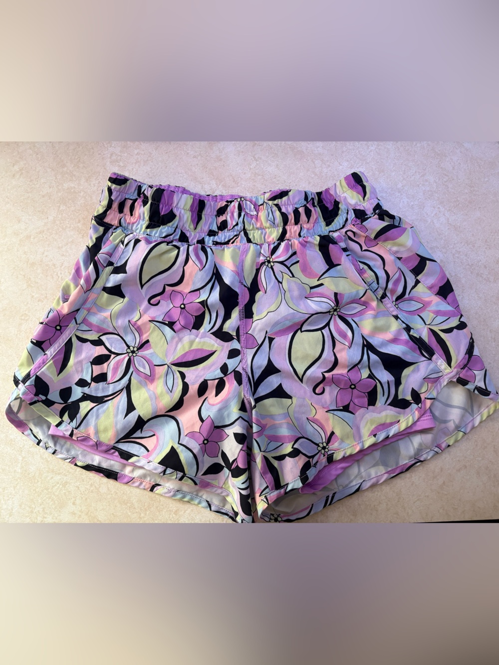 Women’s Pastel Floral Athletic Shorts - Pink Multi